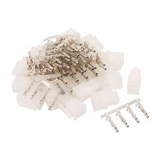 20 Sets White Plastic Dual 4 Pin Male 4.2mm Pitch + 4 Pin Terminal PC Connector picture