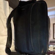 Case Logic Black Leather Laptop Bag 15in Padded Partitions Universal- Used  picture