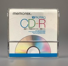 NEW Memorex CD-R 52X / 700MB / 80-Minute 10pk Blank Recordable CD Set w/Sleeves picture