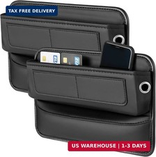 2 Pcs Car Seat Gap Filler Organizer, Universal Premium Leather Front Seat Side O picture