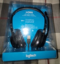 Logitech H390 USB Wired Headset Black Noise-Cancel Boom Mic Volume Control picture
