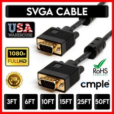 Super VGA SVGA Cable 1080p Male to Male Video Monitor Cord for DVR PC MAC Laptop picture