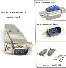 16Pcs RS232 Serial Port Connectors DB9 Male Female D Sub 9 Pin Metal Shell Kit picture