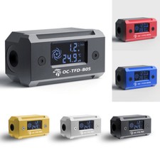 Water Cooling Flow Meter Digital Display Thermometer Indicator G1/4 DIY Fitting picture