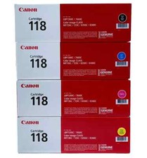 Genuine Canon 118 Toner Set Black Cyan Magenta Yellow CMYK picture