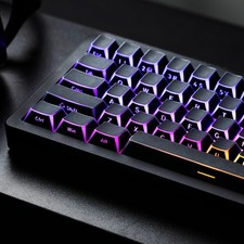 PBT Shine Through Keycaps Manga Black OEM Profile Side Printed Custom Set picture