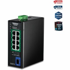 TRENDnet 9-Port Industrial 2.5G DIN-Rail PoE++ Switch with 10G SFP+ Port picture