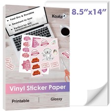 Printable Vinyl Sticker for Inkjet Printers, 8.5x14 Inch picture