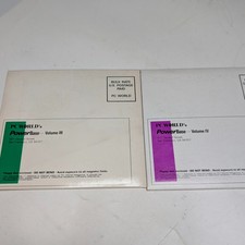 x2 LOT 1991 PC World PowerBase Vol III IV 5.25 Floppy Disk DOS Utility Software picture