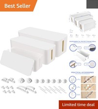 Elegant 3-Pack Cable Organizer Box | Under-Desk Management Set for Home & Office picture