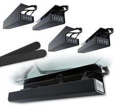 No-Screw Under-Desk Cable Management Tray, Self-Adhesive, Black 4-Pack picture