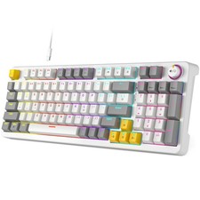 AK96 Smart Mechanical Gaming Keyboard 96 Keys LED Backlit Volume Knob White picture