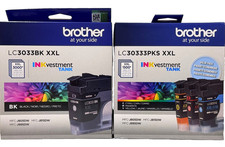 New Genuine Brother LC3033XXL Black Cyan Magenta Yellow 4pk Ink Cartridges picture