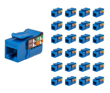 Vertical Cable 352-V2703/BL/25 CAT6 RJ45 Keystone Jack Unshielded Blue 25 pack picture