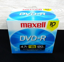 NEW Maxell DVD-R 10pk 4.7GB 8x 120mins. Write Once Single Sided Inscriptable picture