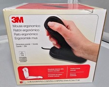 3M Wired Ergonomic Optical Mouse Large Size EM500GPL Vertical Grip NEW SEALED picture