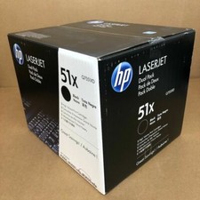 Genuine SEALED BAG OPEN BOX HP Q7551XD DUAL PACK Toner Cartridges Black Box 51X picture