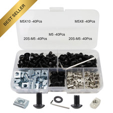 200 Pcs M5 2020 Aluminum Extrusion Hardware Accessories Bracket T Nut Screw Kit picture