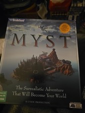 Myst (Windows 3.1 & 95  Broderbund 1993 1994 Game Box w book of the black ship picture