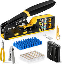 Ethernet Crimping Tool Kit RJ45 Crimp Tools with Cable Tester & Stripper picture