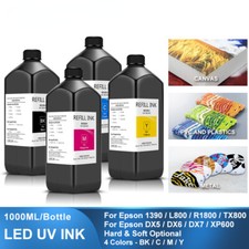 4×1000ML UV Ink For  DX5/6/7/10  XP600 Printhead For Epson 1390 L800 L1800 L805 picture