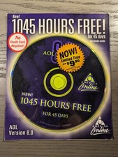 AOL 8.0 CD - Dark Purple & Yellow Glow -  Factory Sealed picture