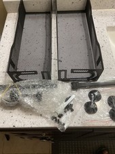 Bandeja de gestión de cables debajo del escritorio, paquete de 2, organizador. picture