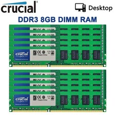 Crucial 80GB KIT DDR3 1600MHZ RAM 1.5V 240-Pi Non-ECC DIMM Desktop Memory 10x8GB picture
