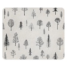 Scandinavian Tree Pattern Mouse Pad | Minimal Black Line Forest Desk Mat picture