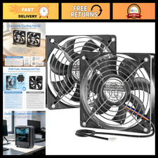 IP68 Waterproof 12V DC 4-Pin PWM Cooling Fans - 120mm x 25mm, 2 Pack for PC picture