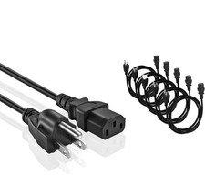 5PCS EC320C13 to NEMA 5-15ft Standard Universal AC Power Cord 18 Awd picture