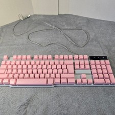 Sarina Gamer Girl LED Gaming Keyboard Pink White Wired USB SA-PC4-PNK Works picture