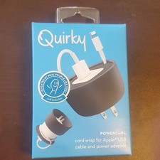 BNIB ~ Quirky POWERCURL for Apple USB Cable & Power Adaptor ~ Black  picture