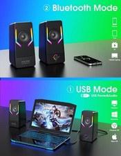 NOOTRY Gaming Speakers PC Surround Sound System  Bass USB Desktop Computer RGB  picture