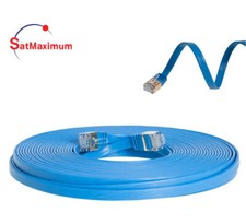 CAT7 Ultra Slim Flat S/FTP Ethernet Patch Cable 10Gbps LAN Network Cord Blue Lot picture