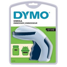 Dymo Omega Embossing Label Maker Grey Navy Ergonomic Soft Grip 49 Characters picture