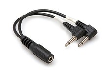 Hosa - YMM-492 - 3.5 mm TRSF to Dual Right-Angle 3.5 mm TS Air Travel Headphone  picture