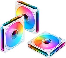 JONSBO FR-505W 3-Pack 120mm ARGB PWM Infinity Mirror Case Fans White 25mm picture