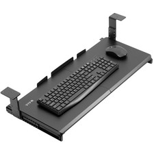VIVO Black Height Adjustable Under Desk Keyboard and Mouse Slide-Out Drawer picture