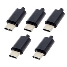 chenyang 5 Pack USB C DIY Connector 3.1 Type C 24Pin Male Plug Port Black picture