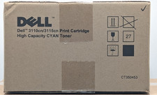 Genuine Dell CT350453 High Capacity Cyan Toner Cartridge 3110cn 3115cn Open Box picture
