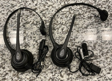 Lot of 2 Plantronics Black Bluetooth Single Ear Headset/Headband picture