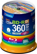 Verbatim VBR260RP100SV1 Blank Blu-ray BD-R DL 50GB 1-6x 100 discs Unit New picture