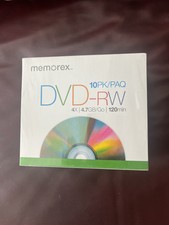 Memorex  NEW  SEALED 10pk DVD + RW 4X 4.7 GB 120 Min  Rewritable in jewel cases picture