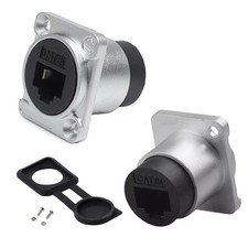 PENGLIN 2PCS D-Type RJ45 CAT6A Ethernet Bulkhead Panel Mount Connector picture