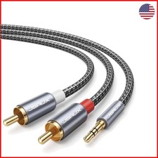 Durable 10ft Audio Y Cable – Nylon Braided RCA to 3.5mm for Easy Connections picture