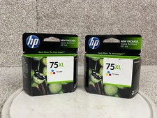 Lot of 2 HP 75XL CB337WN Tri-Color High Yield Original Ink Cartridge picture