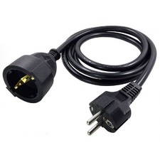 CEE7/7 European Schuko Male Female Power Extension Cord 2Prong 6ft 16AWG picture