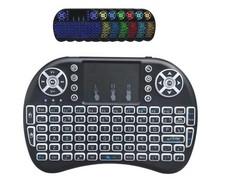 BIFANS Portable i8 Pro Mini 2.4G&BT Wireless Keyboard with 7 Colors Black  picture