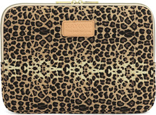 KY-03 Canvas Fabric 15.6 Inch Laptops Sleeve - Brown Leopard Print picture